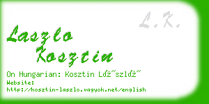 laszlo kosztin business card